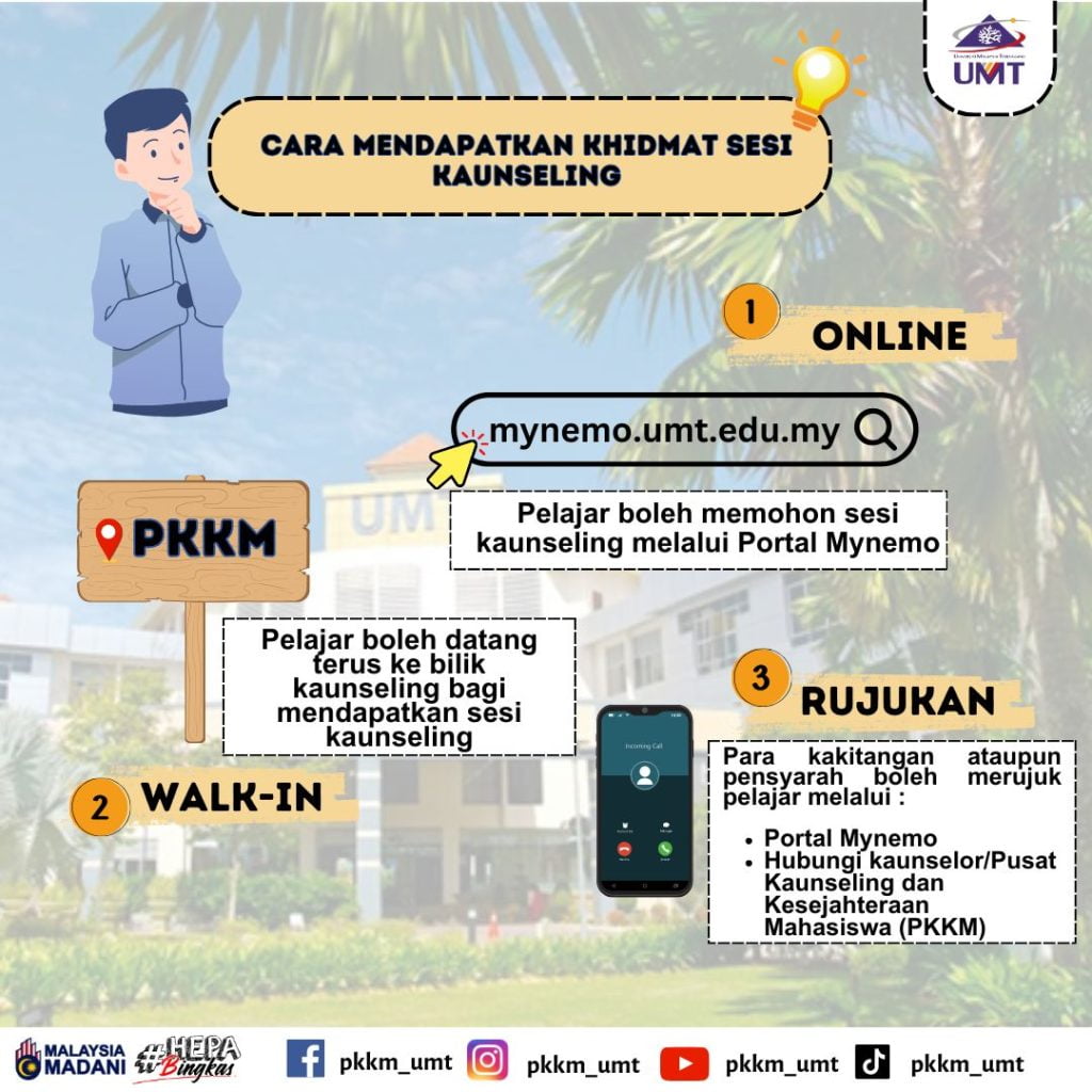 Cara mendapatkan khidmat sesi kaunseling